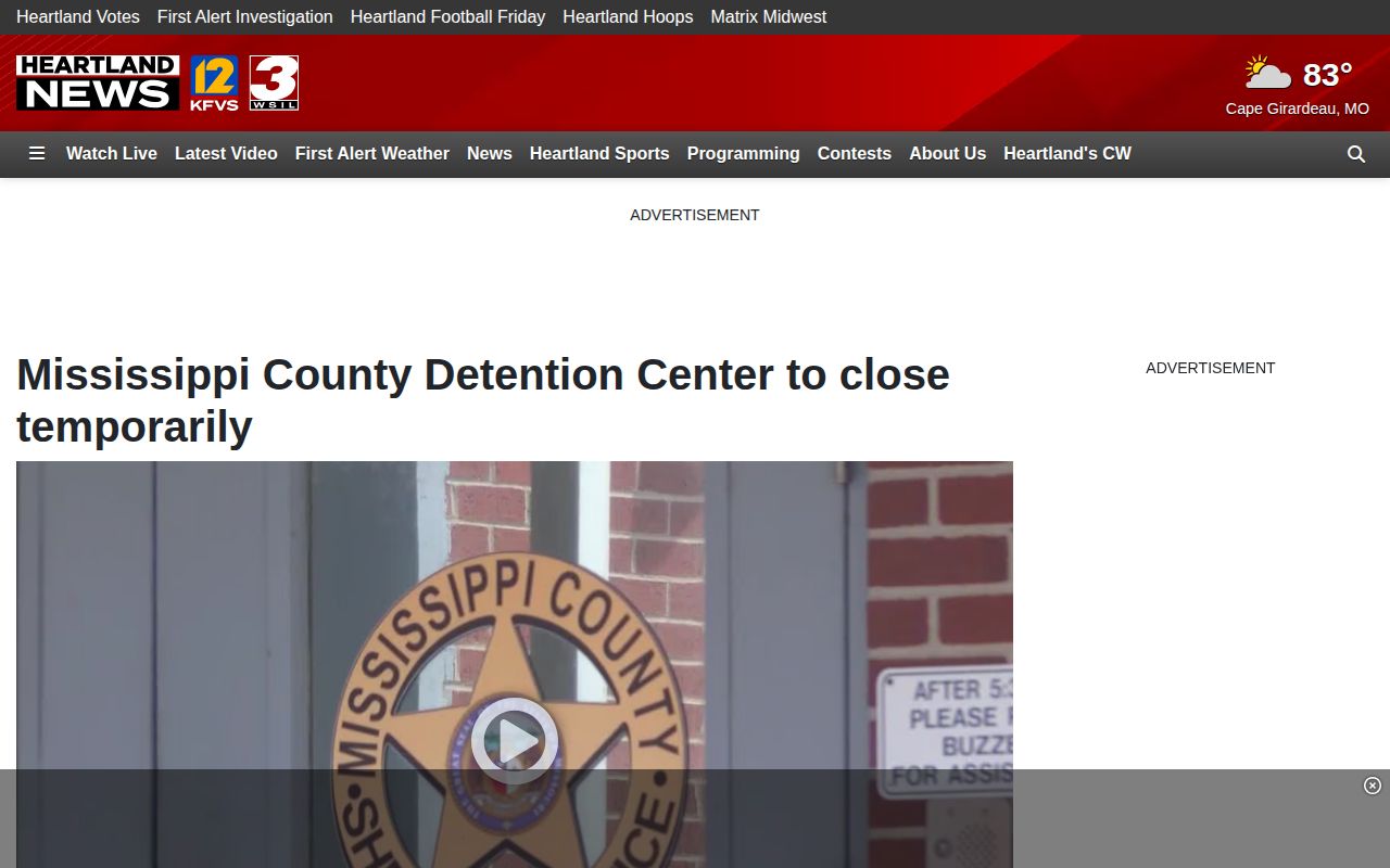 KFVS12 report on the Mississippi County Detention Center closure and inmate transfers